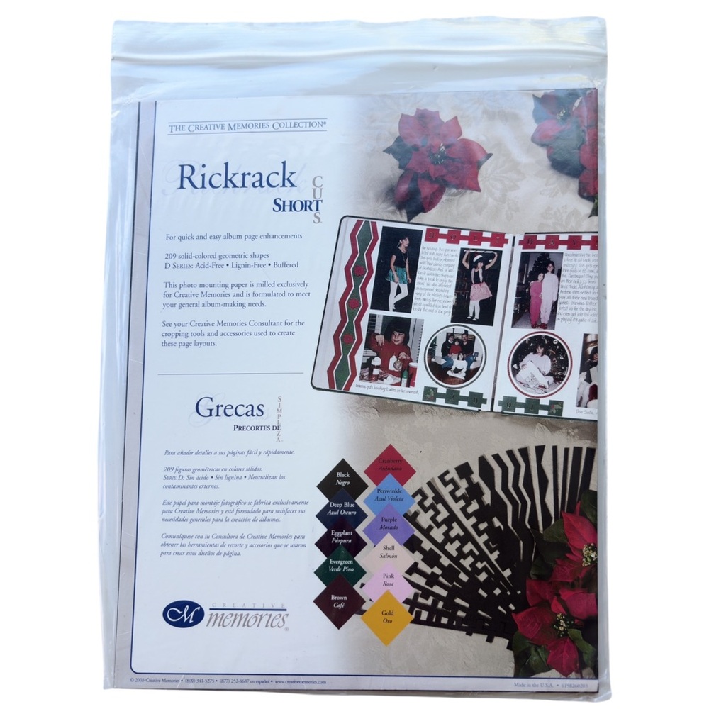 RICKRACK SHORT CUTS Creative Memories Scrapbooking Paper Precut Shapes NEW NIP